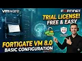 How to perform the basic initial configuration of a FortiGate 8 0 VM running on VMware ESXi
