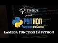 Python Programming - Lambda Function In Python