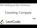 LeetCode 953 Verifying an Alien Dictionary Counting Compare Java