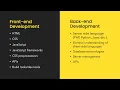 Overview of web development front-end back-end full-stack and HTML CSS