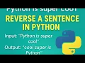 Reverse a Sentence in Python Beginner Python Interview Question