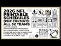 2026 NFL Printable Schedules - Free PDFs for All 32 Teams