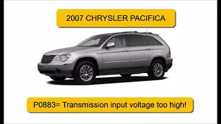 CHRYSLER PACIFICA NO SHIFT TRANSMISSION CODE P0883 62TE TRANSMISSION