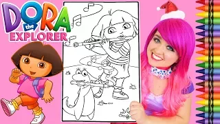 Coloring Dora The Explorer Isa Iguana GIANT Coloring Book Page Crayola Crayons KiMMi THE CLOWN
