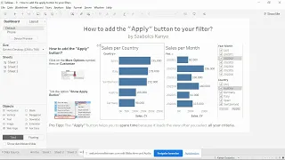 Tableau Tutorial - How to add the Apply button to your filters