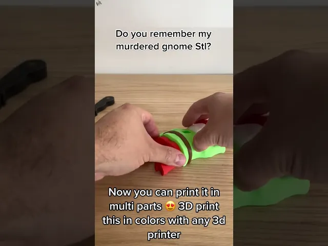 Murdered Gnome With Knive Figurine / Multi Parts / Color Print video thumbnail