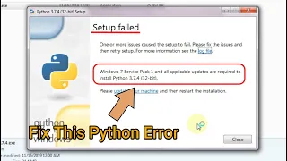 Python Setup Failed SP1 Error Change to Service Pack 1 in Windows 7 Fix Solutions