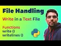 How to write in a Text File - write writelines functions File Handling Class 12 CS