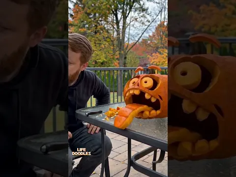 Life Doodles | The pumpkin scares the person  😂 #lifedoodles #shorts #animation