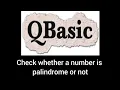 QBASIC code to check whether a number is palindrome or not