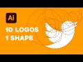 10 Famous Logos Created Using Only Circles - Adobe Illustrator tutorial