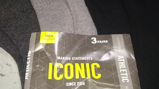 Iconic Mens 3 in 1 Basic Athletic Plain Socks with Side Logo in Assorted