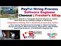 PayPal Hiring Process Software Engineer Chennai Fresher s Exp Bachelor Degree APPLY NOW