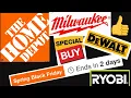 Home Depot TOP Tool Deals on Milwaukee Dewalt and RYOBI