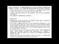 Data cube Multi-dimensional Data model