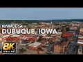 Dubuque Iowa from Above Mississippi River Bluffs Historic River City