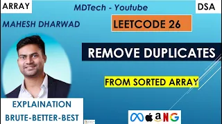 Remove duplicates from sorted array Leetcode 26 Java Two pointers In-place