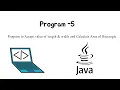 Accept length width and Calculate Area of Rectangle Java Programing Questions