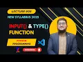 User input in python input function type function CS306