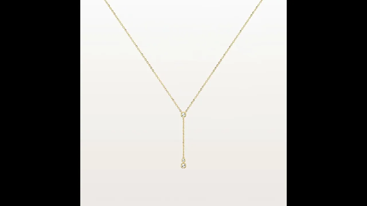 Center Stage | Bezel Diamond Lariat Necklace