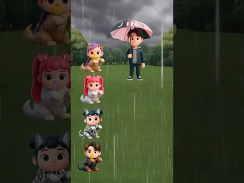 ¿Se Salvarán Los Perritos De La lluvia?🥹😇 (Rumi💜 vs Jinu🖤 vs Mira❤️ vs Zoey💙)