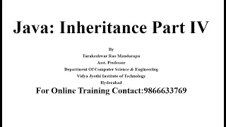 Java Inheritance Part IV Super class variable reference to Sub class object