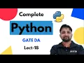 Tuple Inbuilt Functions Lecture 18 Python Complete Course GATE DA Puneet Kansal