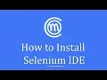 How to install Selenium IDE