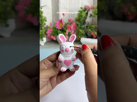 DIY clay Rabbit 🐰 making #shorts #diy #clayart #diyrabbit
