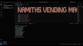 VENDING MACHINE PROGRAM WITH PYTHON CODE