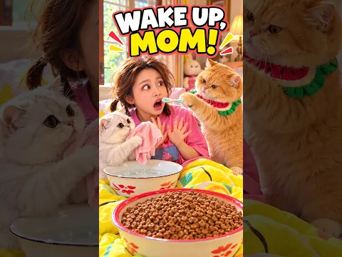 Her Cats Took Over Her Entire Morning Routine! 😹 #exlittlebeans #funnyvideo #cat