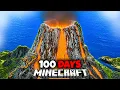 I Survived 100 Days In An Active Volcano In Minecraft