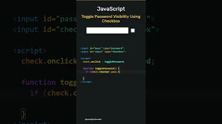 JavaScript Toggle Password Visibility Using Checkbox