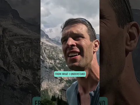 Just Mark vs. the mountains! 🏔️ That massive Schilthorn peak is finally poking through! 💥
