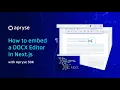 How to Embed a DOCX Editor in Next js with Apryse SDK