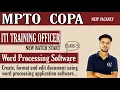 Class-5 Create Format and Edit Document Using Word Processing Application Software MPTO COPA