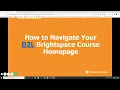 How to Navigate Your D2L Brightspace Course Homepage