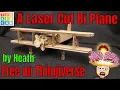 A Laser Cut Cardboard Bi-Plane in Tinkercad Free Thingiverse File