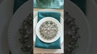 Up Close Look At My Teal Christmas Table Set