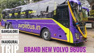 BANGALORE-MANGALORE in Brand New PURPLE VOLVO 9600s😍Extreme Overtaking compilation By skilled Driver