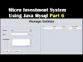 Micro Investment System Using Java Mysql Part 6