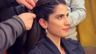 كواليس مسلسل عروس بيروت ثريا النجمة في غرفة المكياج روعة المسلسل اللبناني الحلقة اجمل بنت ممثله27 