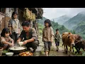Lagu 年幼的孩子帮爸爸一起做魔芋豆花，吃完饭后还主动上山放牛，帮父亲扛起责任！#农村#山区#农村生活