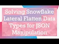 Solving Snowflake Lateral Flatten Data Types for JSON Manipulation
