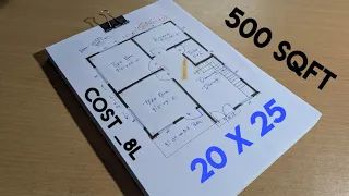 20 x 25 Small house drawing idea II 500 sqft Small house plan II 20 x 25 floor plan 