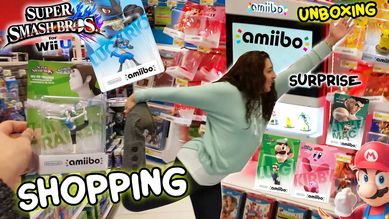 Amiibo Shopping w/ FGTEEV Mom & Chase! Surprise + Unboxing Super Smash Bros 4 WiiU - Wave 1