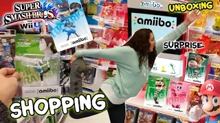 Amiibo Shopping w FGTEEV Mom Chase Surprise Unboxing Super Smash Bros 4 WiiU - Wave 1
