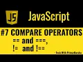 7 Javascript tutorials - Comparison operators