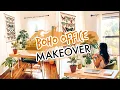 BOHO OFFICE MAKEOVER Apartment Office Transformation Decor Haul Before and After