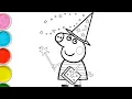Peppa Pig Wizard Drawing Easy Step By Step How to Draw and Color Wizard Peppa Pig Peppa Pig Easy